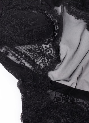 Detail View - Click To Enlarge - LA PERLA - 'Neoprene Desire' open back lace tulle bodysuit