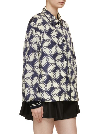 Detail View - Click To Enlarge - MONCLER - Chain Print Hooded Jacket