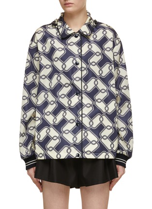 Main View - Click To Enlarge - MONCLER - Chain Print Hooded Jacket