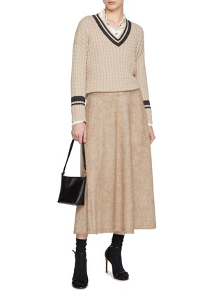 Figure View - Click To Enlarge - BRUNELLO CUCINELLI - Sequin Cable Knit Sweater