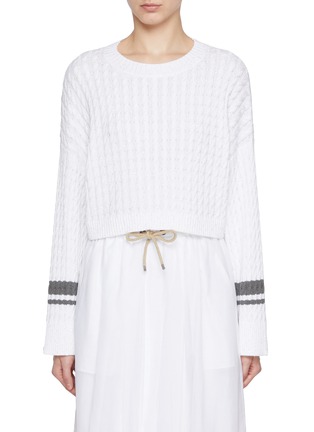 Main View - Click To Enlarge - BRUNELLO CUCINELLI - Sequin Cable Knit Sweater