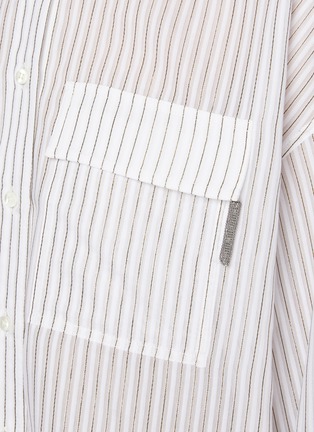  - BRUNELLO CUCINELLI - Sparkle Pinstripe Gauze Shirt