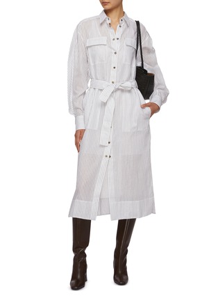 Figure View - Click To Enlarge - BRUNELLO CUCINELLI - Pinstripe Shirt Dress