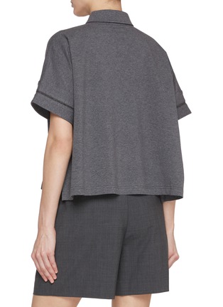 Back View - Click To Enlarge - BRUNELLO CUCINELLI - Monili Embellished Polo T-shirt