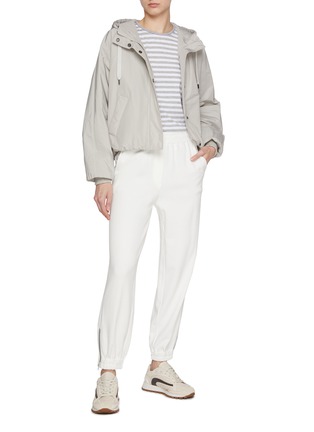 Figure View - Click To Enlarge - BRUNELLO CUCINELLI - Monili Neckline Striped Cotton T-shirt