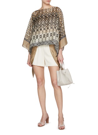 Figure View - Click To Enlarge - BRUNELLO CUCINELLI - Printed Silk Poncho