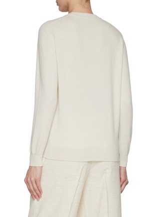 Back View - Click To Enlarge - BRUNELLO CUCINELLI - Monili Embellished Crewneck Cashmere Jumper