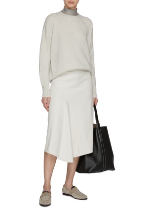 Figure View - Click To Enlarge - BRUNELLO CUCINELLI - Monili Embellished Stand Collar Cashmere Jumper