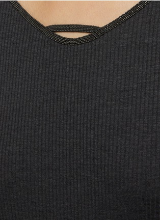  - BRUNELLO CUCINELLI - Monili Embellished Neckline T-shirt