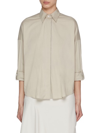 Main View - Click To Enlarge - BRUNELLO CUCINELLI - Loose Fit Roll Cuff Shirt