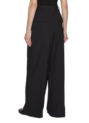 Back View - Click To Enlarge - BRUNELLO CUCINELLI - Pleated Loose Fit Trousers