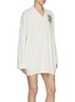 Detail View - Click To Enlarge - BRUNELLO CUCINELLI - Embroidered Patch Cashmere Dress