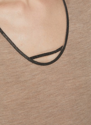  - BRUNELLO CUCINELLI - Monili Neckline Cashmere Silk Knit Top