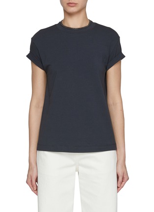 Main View - Click To Enlarge - BRUNELLO CUCINELLI - Monili Embellished Crewneck T-Shirt