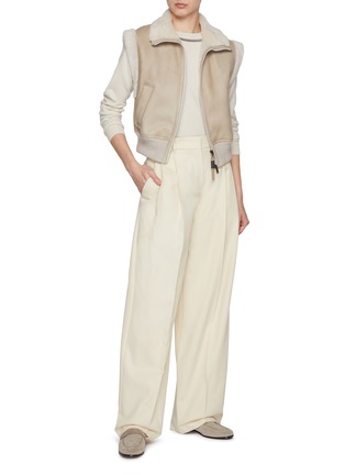 Figure View - Click To Enlarge - BRUNELLO CUCINELLI - Zip Up Shearling Gilet
