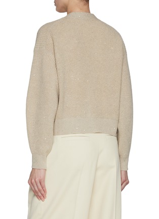 Back View - Click To Enlarge - BRUNELLO CUCINELLI - V-Neck Sequin Caridgan