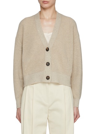 Main View - Click To Enlarge - BRUNELLO CUCINELLI - V-Neck Sequin Caridgan