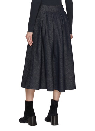 Back View - Click To Enlarge - BRUNELLO CUCINELLI - Pleated Denim Midi Skirt