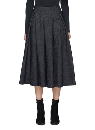 Main View - Click To Enlarge - BRUNELLO CUCINELLI - Pleated Denim Midi Skirt