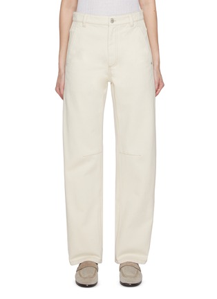 Main View - Click To Enlarge - BRUNELLO CUCINELLI - Straight Leg Garment Dyed Cotton Trousers