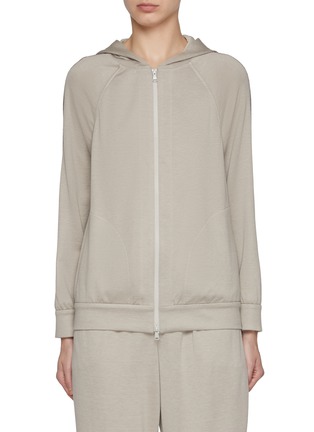 Main View - Click To Enlarge - BRUNELLO CUCINELLI - Monili Embellished Hooded Zip Up Jacket