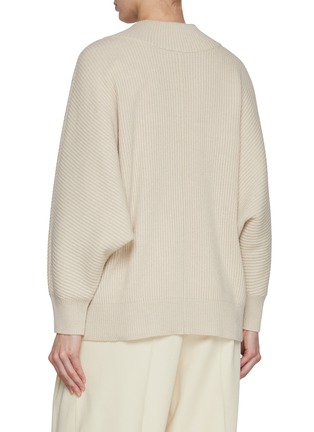 Back View - Click To Enlarge - BRUNELLO CUCINELLI - V-Neck Ribbed Cashmere Jumper
