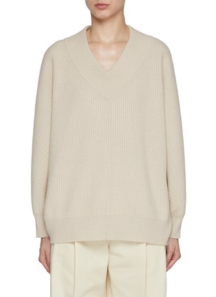 Main View - Click To Enlarge - BRUNELLO CUCINELLI - V-Neck Ribbed Cashmere Jumper
