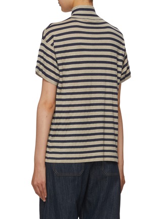 Back View - Click To Enlarge - BRUNELLO CUCINELLI - High Neck Stripe Knit T-Shirt