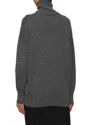 Back View - Click To Enlarge - BRUNELLO CUCINELLI - Relaxed Sequin Cashmere Blend Turtleneck Sweater