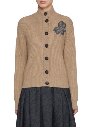 Main View - Click To Enlarge - BRUNELLO CUCINELLI - Embroidered Patch Cashmere Cardigan