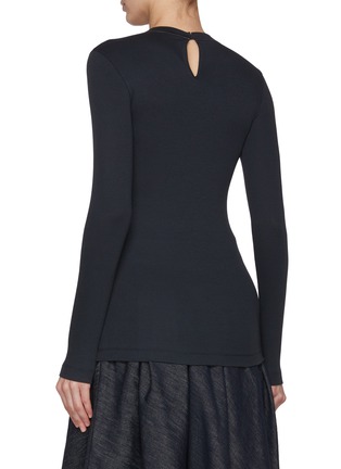 Back View - Click To Enlarge - BRUNELLO CUCINELLI - Monili Embellished Neckline Ribbed Cotton Top