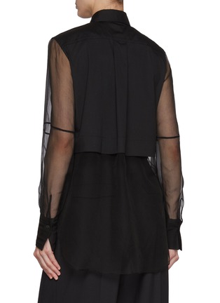 Back View - Click To Enlarge - BRUNELLO CUCINELLI - Organza Panel Monili Embellished Shirt