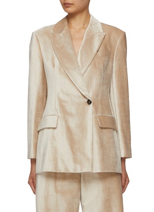 Main View - Click To Enlarge - BRUNELLO CUCINELLI - Single Breasted Velvet Blazer