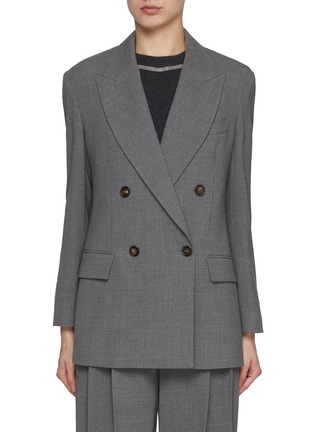 Main View - Click To Enlarge - BRUNELLO CUCINELLI - Double Breasted Wool Blazer