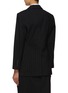 Back View - Click To Enlarge - BRUNELLO CUCINELLI - Pinstripe Single Breasted Wool Cotton Blazer