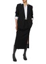Figure View - Click To Enlarge - BRUNELLO CUCINELLI - Pinstripe Single Breasted Wool Cotton Blazer