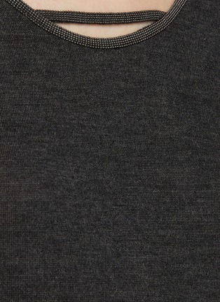  - BRUNELLO CUCINELLI - Monili Embellished Scoopneck Knit Top