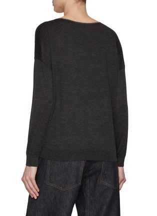 Back View - Click To Enlarge - BRUNELLO CUCINELLI - Monili Embellished Scoopneck Knit Top