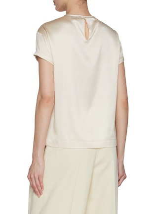 Back View - Click To Enlarge - BRUNELLO CUCINELLI - Roll Sleeve Crewneck Top