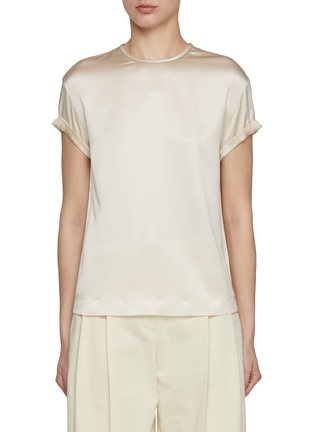 Main View - Click To Enlarge - BRUNELLO CUCINELLI - Roll Sleeve Crewneck Top