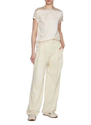 Figure View - Click To Enlarge - BRUNELLO CUCINELLI - Roll Sleeve Crewneck Top