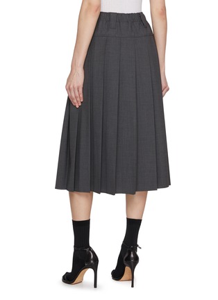 Back View - Click To Enlarge - BRUNELLO CUCINELLI - Elasticated Waist Pleated Midi Skirt