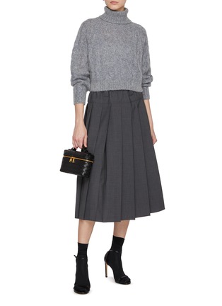 Figure View - Click To Enlarge - BRUNELLO CUCINELLI - Elasticated Waist Pleated Midi Skirt