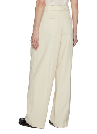 Back View - Click To Enlarge - BRUNELLO CUCINELLI - Pleated Cotton Wool Pants