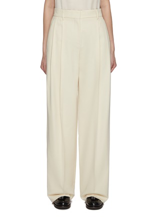 Main View - Click To Enlarge - BRUNELLO CUCINELLI - Pleated Cotton Wool Pants