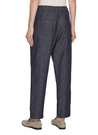Back View - Click To Enlarge - BRUNELLO CUCINELLI - Elasticated Waist Tapered Denim Pants
