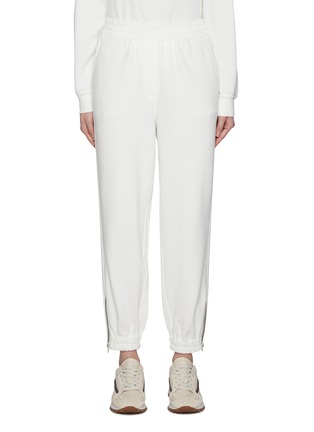 Main View - Click To Enlarge - BRUNELLO CUCINELLI - Monili Embellished Zippered Cuff Joggers