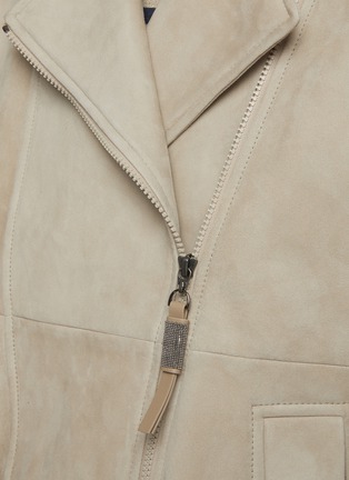  - BRUNELLO CUCINELLI - Drop Shoulder Suede Biker Jacket