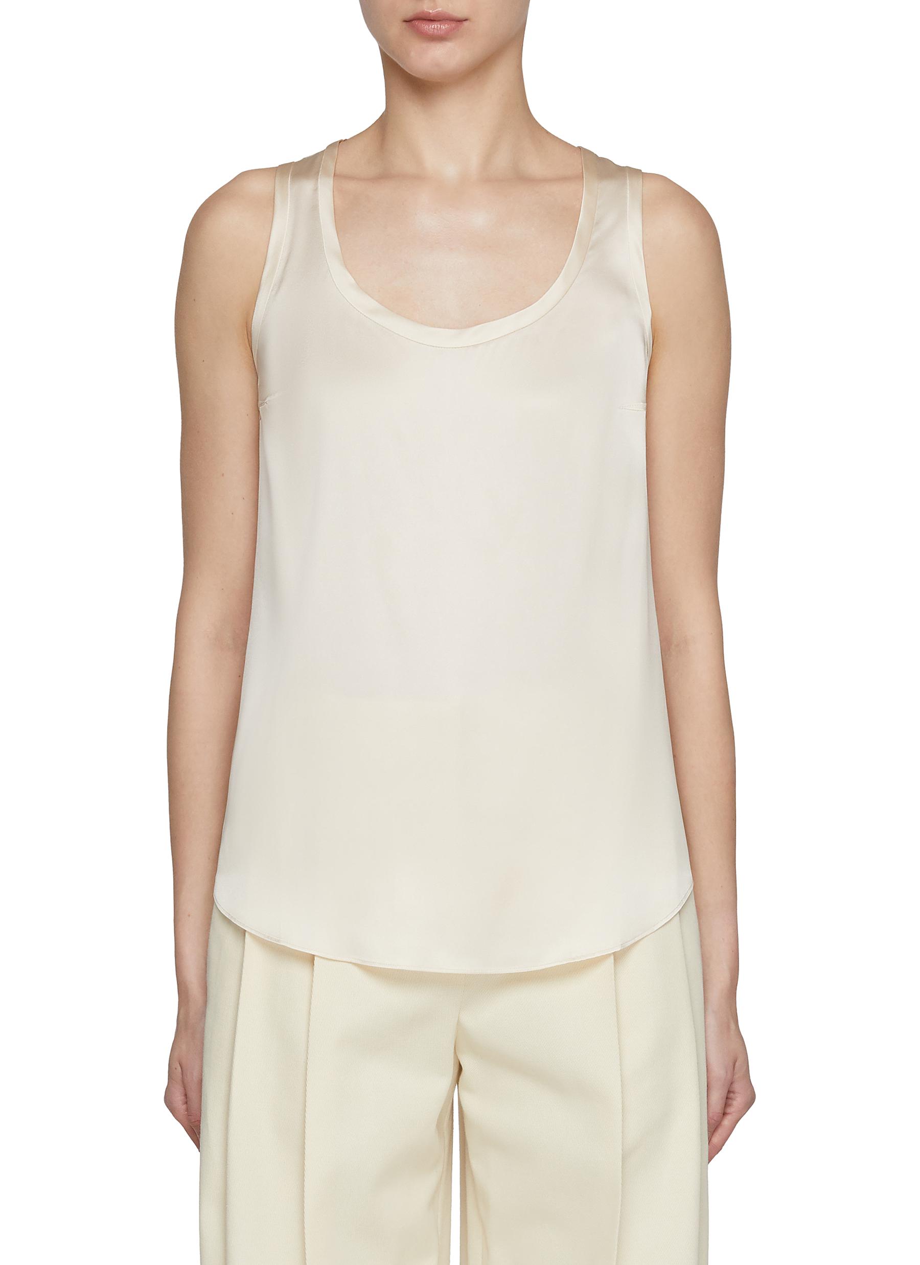BRUNELLO CUCINELLI | Scoop Neck Sleeveless Top | OFF-WHITE