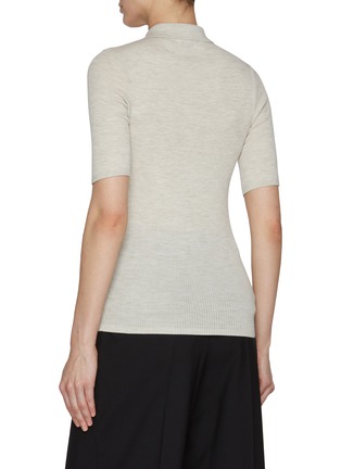 Back View - Click To Enlarge - BRUNELLO CUCINELLI - Monili Embellished Wool Cashmere Polo Shirt